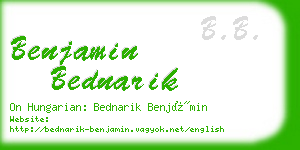 benjamin bednarik business card